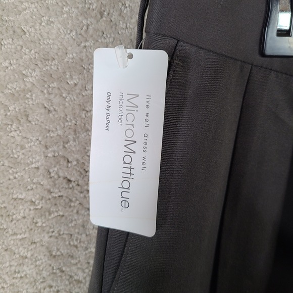 Ivy Crew Pants Mens 36x30 Gray Microfiber Polyester Trouser Pleated Cuffed NEW - Picture 3 of 12